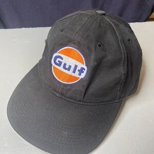 GULF Racing Oil Logo Black Baseball Cap Dad Hat Adjustable Strap Men Women
